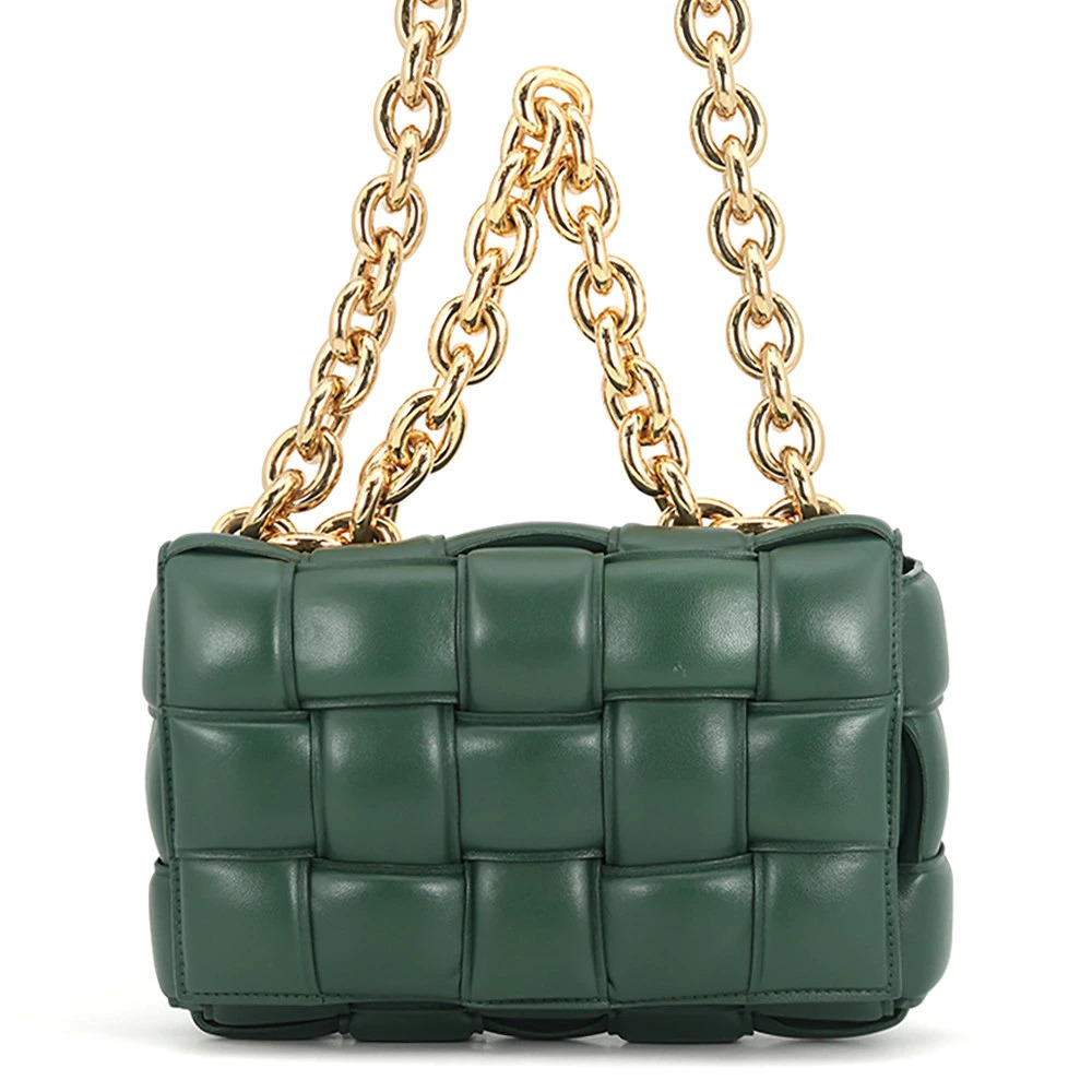 Bottega Veneta Chain Shoulder Bag Padded Maxi Intrecciato Cassette Leather